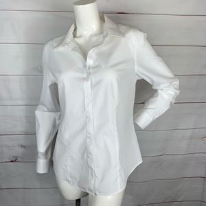 Talbots white button down shirt sz 12